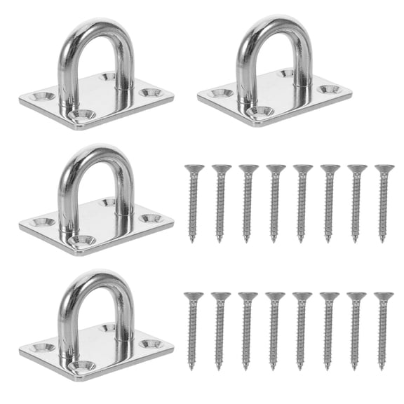 RENACLIPY 4Pcs Hammock Hanging Hardware Kit with Heavy Duty Stainless Steel Hooks for Wall and Ceiling Suspension