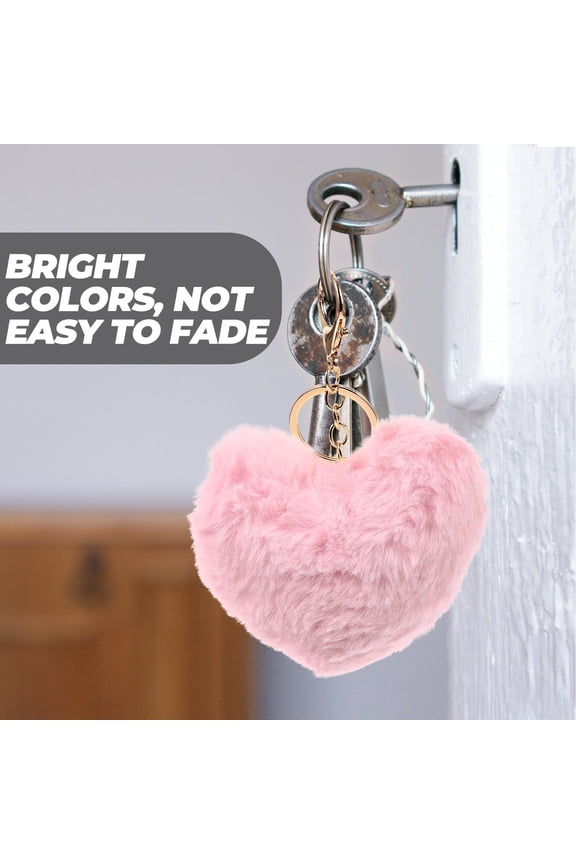 4Pcs Bag Pendant Cute Backpack Keychains Plush Heart for Family Friends