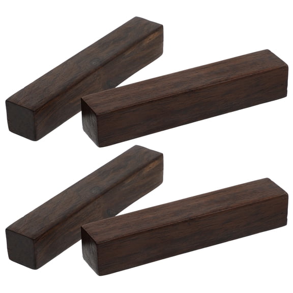 RENACLIPY 4Pcs Brown Wood Calligraphy Paperweight with Smooth Surface for Desk Decor