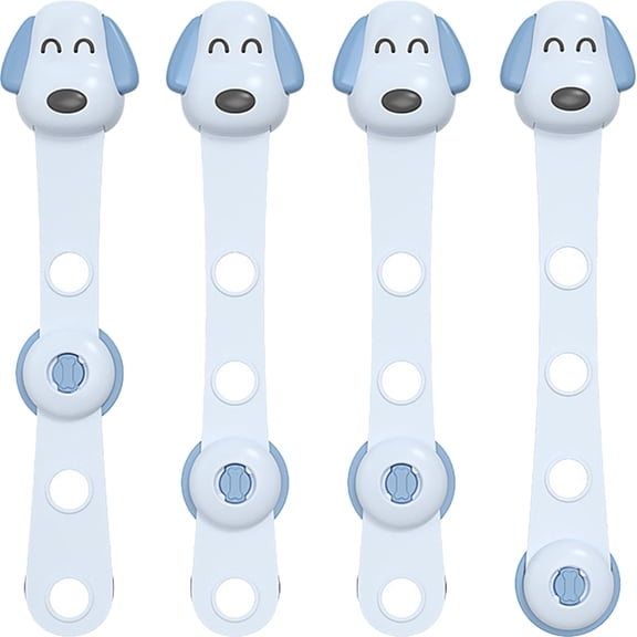 RENACLIPY 4Pcs Sky Blue Safety Locks for Cabinets Drawers Refrigerators Durable Adhesive Home Use
