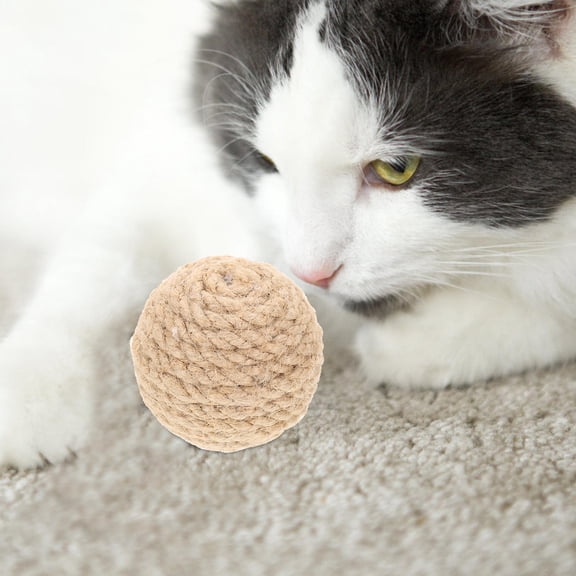 RENACLIPY 4Pcs Interactive Cat Scratch Toy Jute Light Brown for Indoor Cats