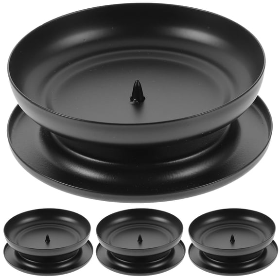 RENACLIPY 4Pcs Decorative Candlestick Holders in Black Metal for Family Party and Adults