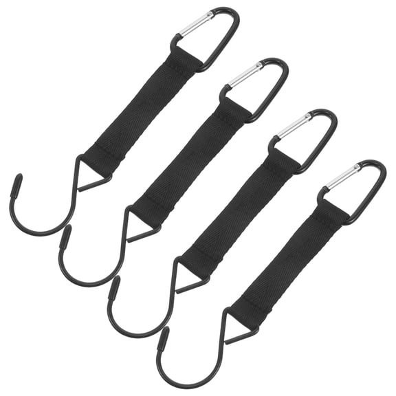 RENACLIPY 4Pcs Lightweight Black Camping Hooks for Backpack Baseball Tennis Soccer Ball Bags