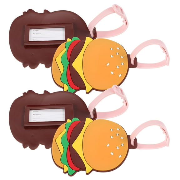 RENACLIPY 4-Pack Colorful PVC Luggage Tags for Women, Cartoon Style Travel ID Tags, and Lightweight