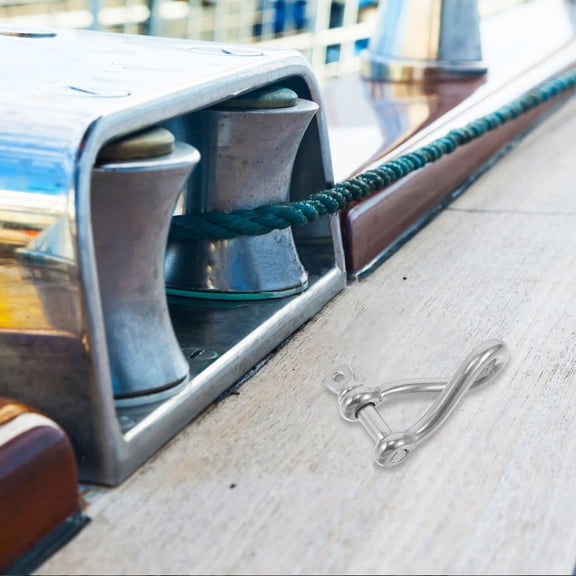 RENACLIPY 4Pcs Marine Stainless Steel Anchor Shackle Heavy Duty Twisted Clevis Screw Pin for Boats and Yachts