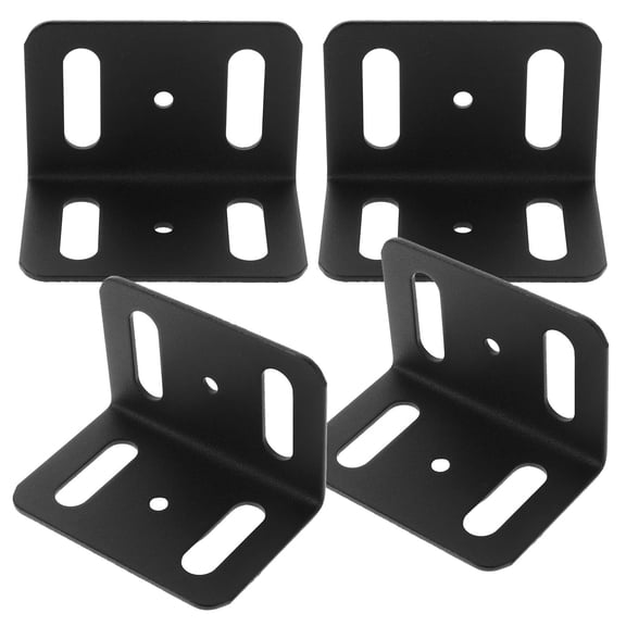 RENACLIPY 4Pcs Black Corner Braces for Wood Shelving Metal L Shape Brackets with Versatile Use