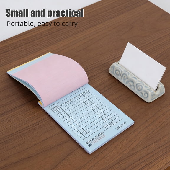 RENACLIPY 4Pcs Paper Receipt Book for Business Use with Professional Table Format and Carbonless Copy