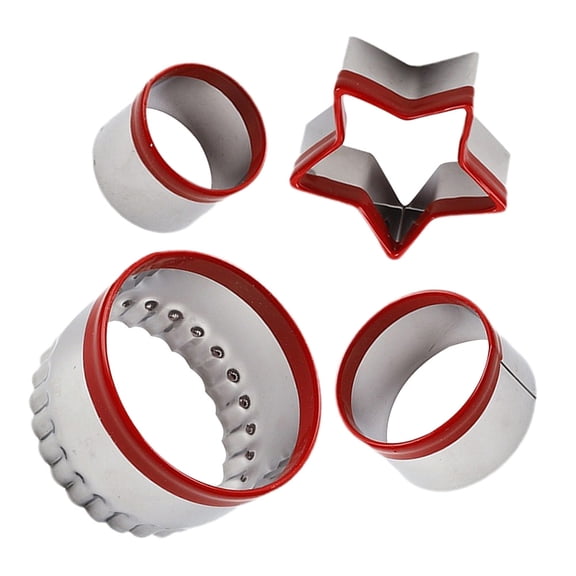 RENACLIPY 4-Piece Pastry Cutter Set Stainless Steel Multi-Color Baking Tools for Dough and Pastry