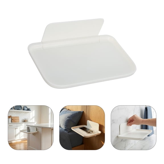 RENACLIPY 4-Pack Foldable Wall Storage Organizer with Adhesive Plastic Shelves, No Drill Installation for Home and Office Use