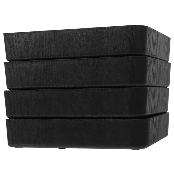 RENACLIPY Black Plastic Bed Risers Heavy Duty for Furniture Stability 4Pcs
