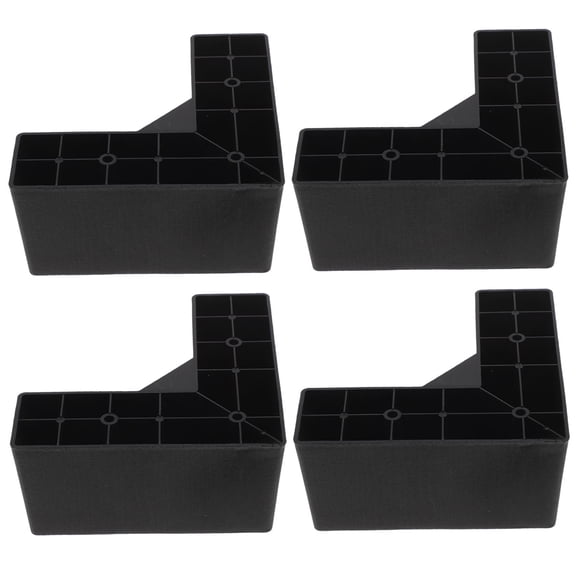 RENACLIPY Black Plastic Furniture Risers for Beds Sofas , Lightweight 4-Pack Elevators to Raise Furniture