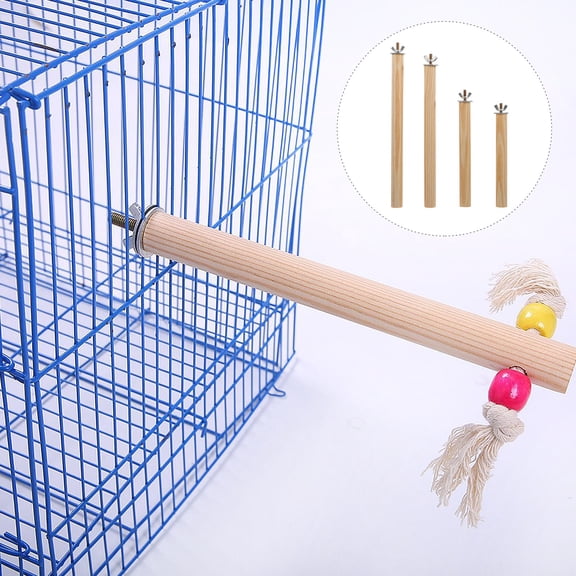 RENACLIPY 4Pcs Parrot Activity Standing Rods Plated Silver Practical Pet Bird Balance Trainer