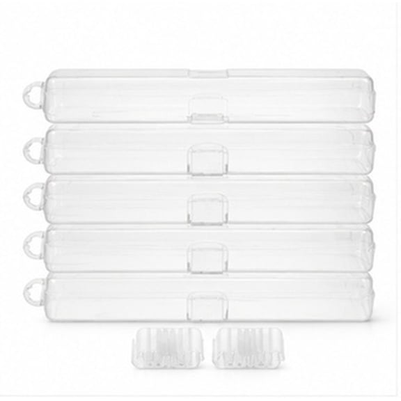RENACLIPY 4-Pack Clear Portable Plastic Storage Cases for Drinking Straws and Small Items Organizer, Travel-Friendly Carrying Box