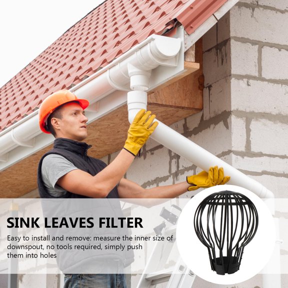 RENACLIPY 4Pcs Rooftop Drain Cover Plastic Sink Filter Black Floor Drain Leaves Proof Mesh Filter