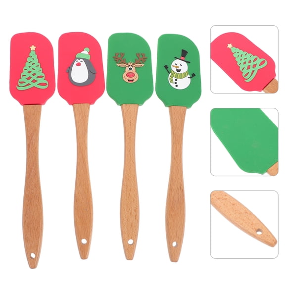 RENACLIPY 4-Piece Silicone Baking Scraper Set, Nonstick Kitchen Utensils, Assorted Colors, and Practical Cooking Tools