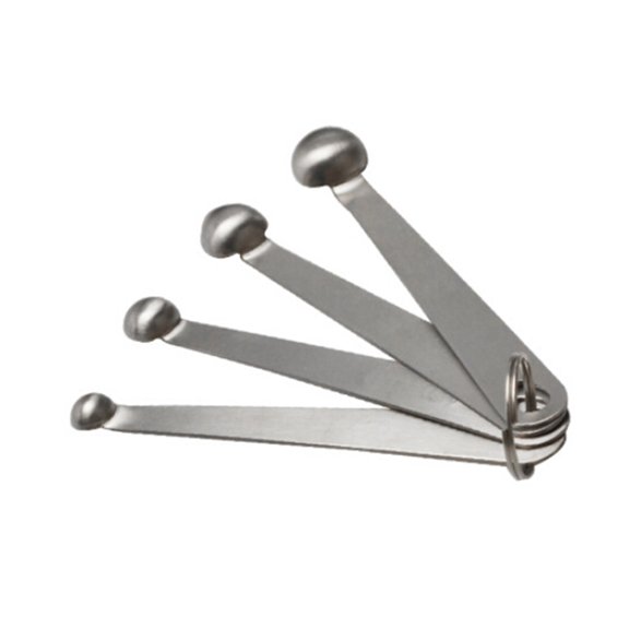 RENACLIPY 4Pcs Measuring Spoons Stainless Steel Set with Hanging Ring and Nested Design for Baking
