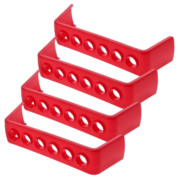 RENACLIPY 4-Pack Red Plastic Test Tube Display Rack for Science Lab, Classroom Experiments, and Teaching Tools