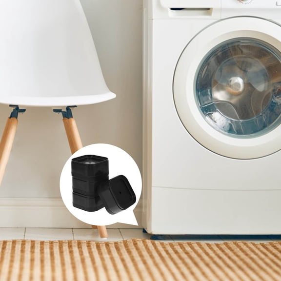 RENACLIPY 4-Pack Black Non-Skid Washing Machine Stabilizer Pads for Washer, Dryer, and Chair Legs