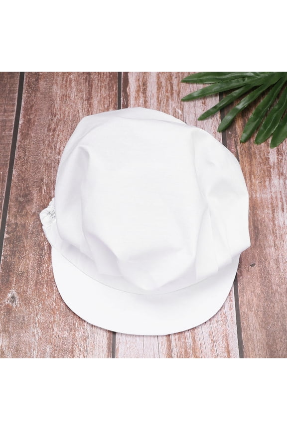 4Pcs Breathable White Workshop Cap Practical Hat for Waiter and Worker Use