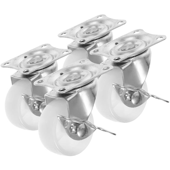 RENACLIPY 4-Pack White Heavy Duty Furniture Caster Wheels Replacement for Cart, Workbench, and Equipment Use