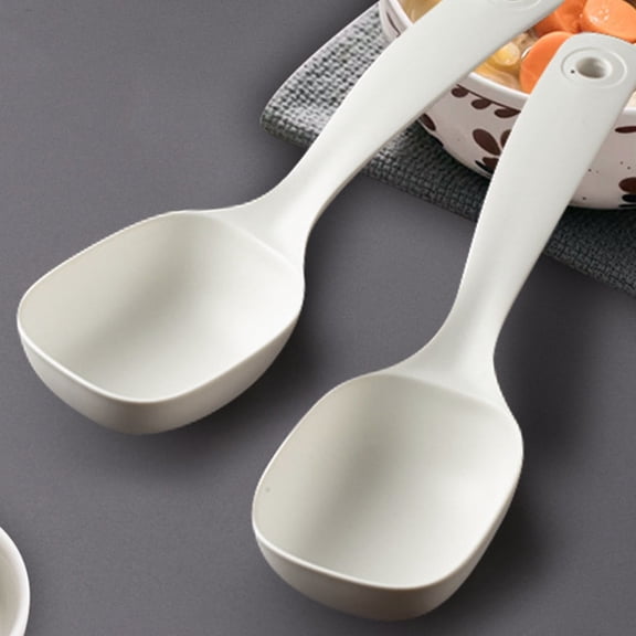 RENACLIPY 4Pcs White Household Soup Ladles PP Material Ergonomic Long Handle for Soup Scooping