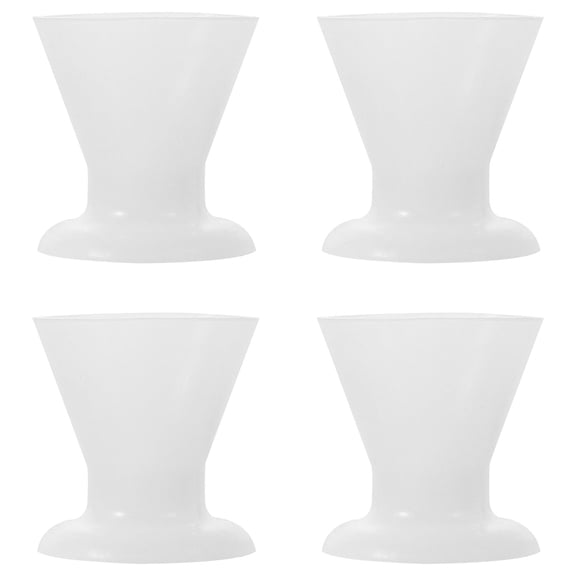 RENACLIPY 4-Pack Silicone Resin Mixing Cups White Reusable Non-Spill Self-Curing Craft Tools