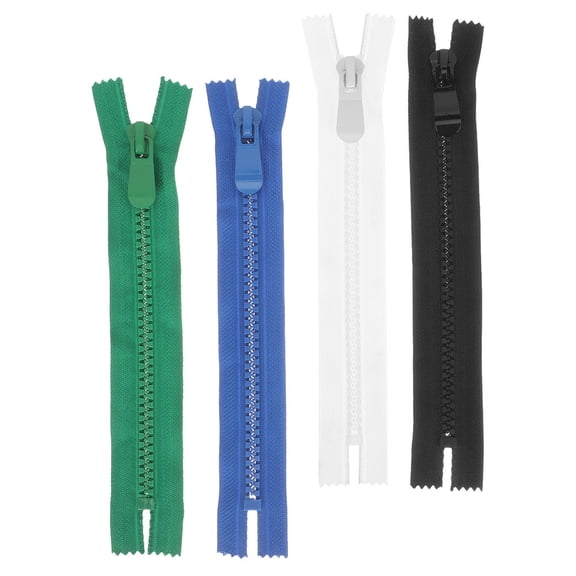 RENACLIPY 4Pcs Stylish Multi-Color Resin Open End Zippers for Clothes Making and Backpack Accessories