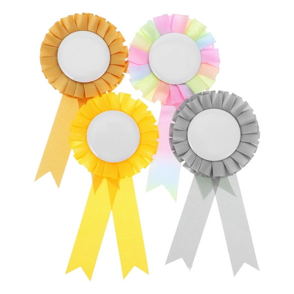 RENACLIPY 4Pcs Portable Multi Color Celebration Ribbon Rosette Set for Festivals and Events