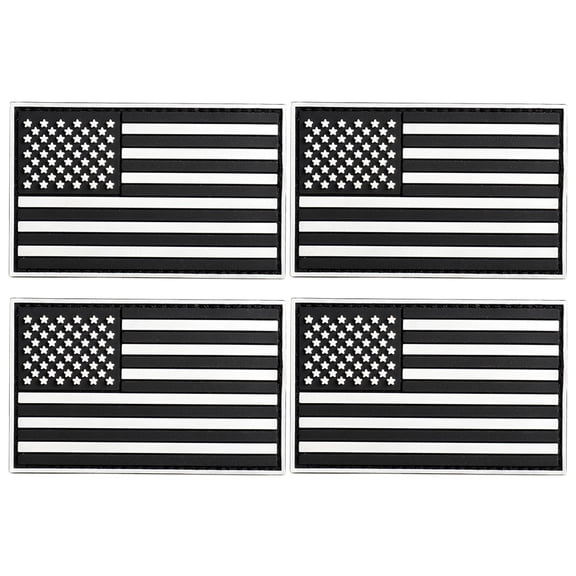 RENACLIPY 4pcs Black Colored Hook and Loop Shoulder Patch Nylon Decoration