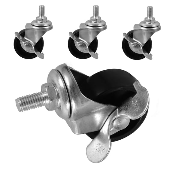 RENACLIPY 4Pcs Heavy Duty Black Furniture Caster Wheels for Home Use Smooth Roll No Scratch Floor