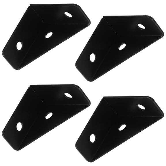 RENACLIPY 4-Pack Iron Corner Braces Rolled Steel for Strong Support Versatile Design Perfect for Furniture and Shelving Setup