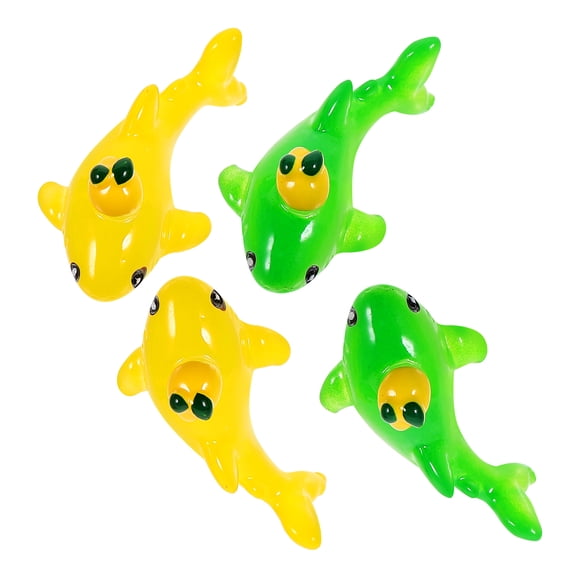 RENACLIPY 4pcs Marine Animal Mini Decor Whale Shape Resin Assorted Desktop