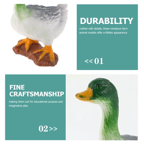 RENACLIPY 4pcs Miniature Chicken Model Multi Plastic Realistic Animal Figurines For Classroom Demonstrations