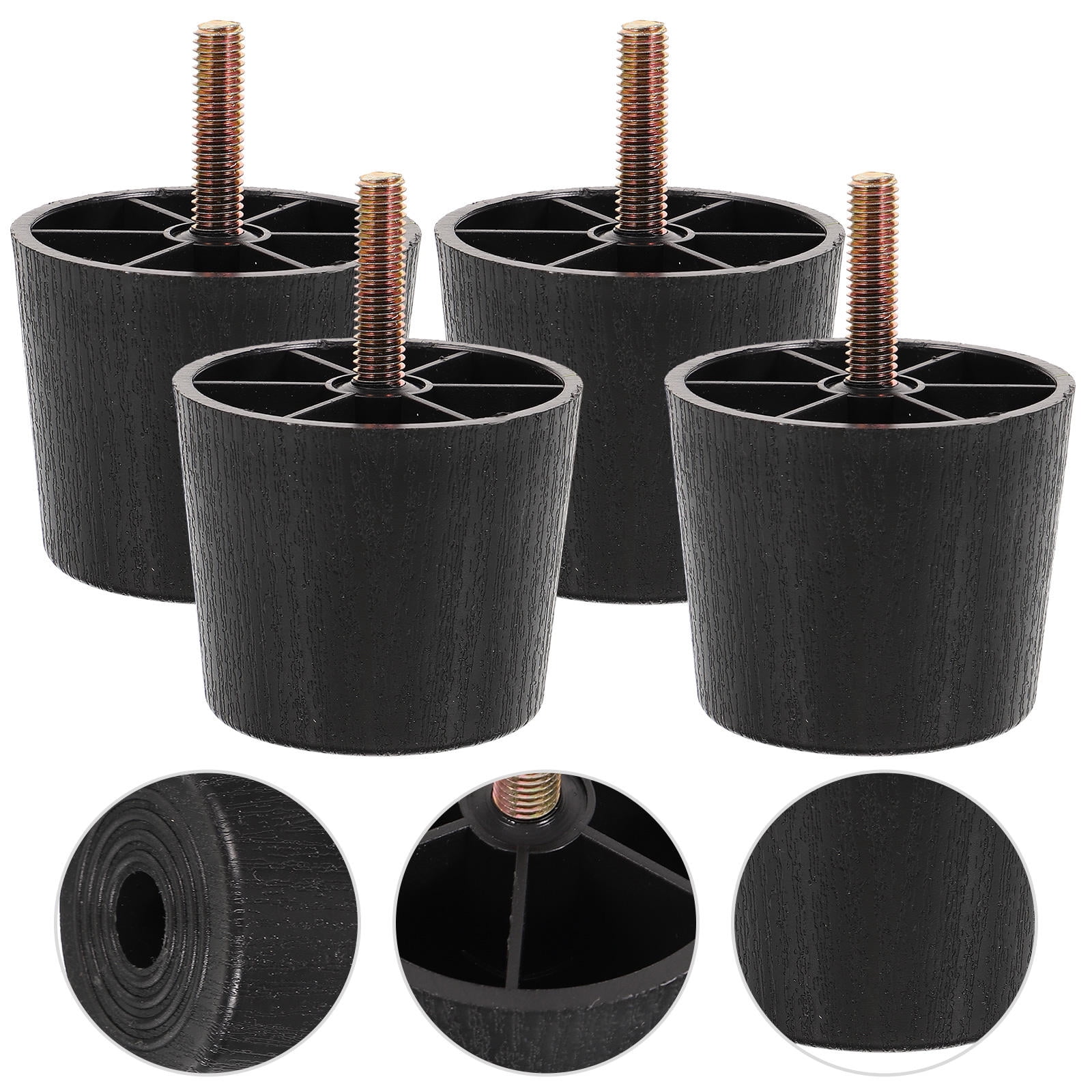 RENACLIPY 4-Pack Black Adjustable Sofa Leg Risers and Furniture ...
