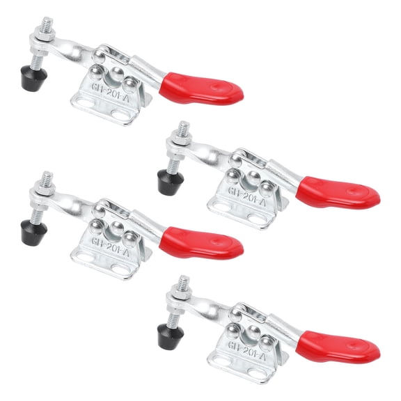 RENACLIPY 4-Pack Red Quick Locking Clamp with Straight Line Action Hand Tool for Home and Use