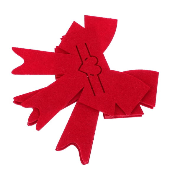 RENACLIPY 4pcs Wedding Utensil Bag Red NonWoven Fabric Flatware Holders for Party Celebrations