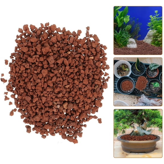 RENACLIPY Natural Volcanic Brown Decorative Rocks for Fish Tanks and Indoor Plant Bedding, Aquarium and Garden Use