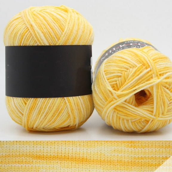 RENACLIPY 5 Rolls of Variegated Crochet Yarn Cotton Water Blue for Crochet Christmas Children