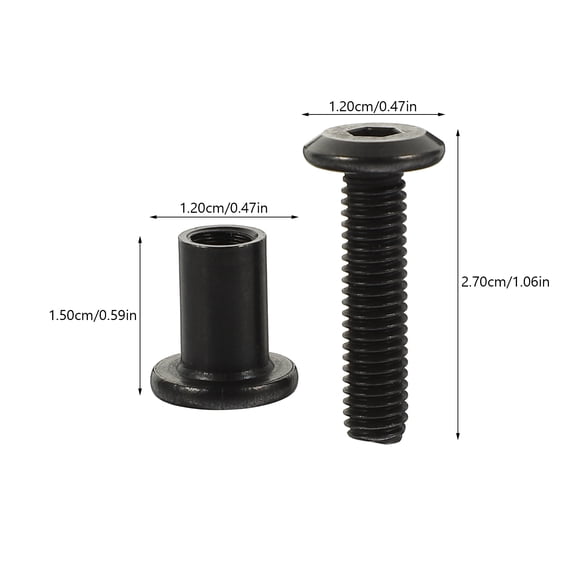 RENACLIPY Black Stainless Steel Furniture Hardware Binding Screws Countersunk , 5 Sets for Assembly and Repair