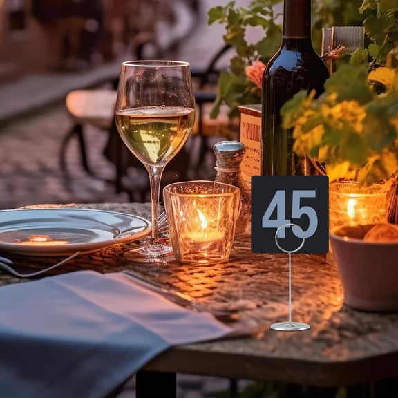 RENACLIPY 50Pcs Elegant Plastic Table Tent Numbers for Restaurant and Banquet Table Management