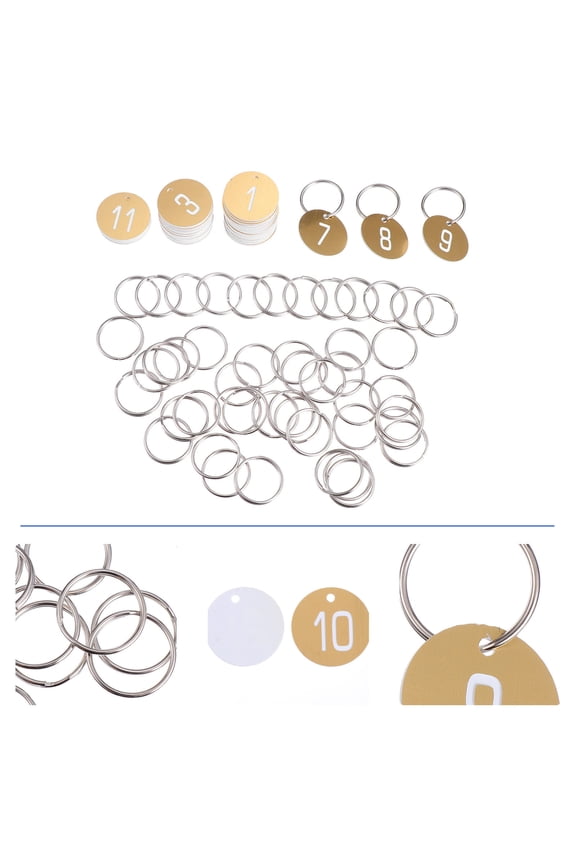 50pcs Round Key Tags with Engraved Design for Easy Key Organization and Identification