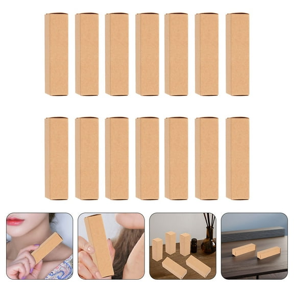 RENACLIPY 50Pcs Light Brown Kraft Paper Lipstick Packaging Boxes with Smooth Edges for Cosmetic Storage