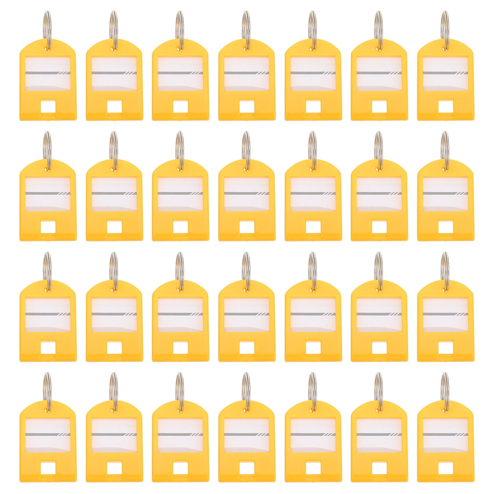 RENACLIPY 50-Pack Yellow Plastic Number Tags Keychain Labels for Easy ...