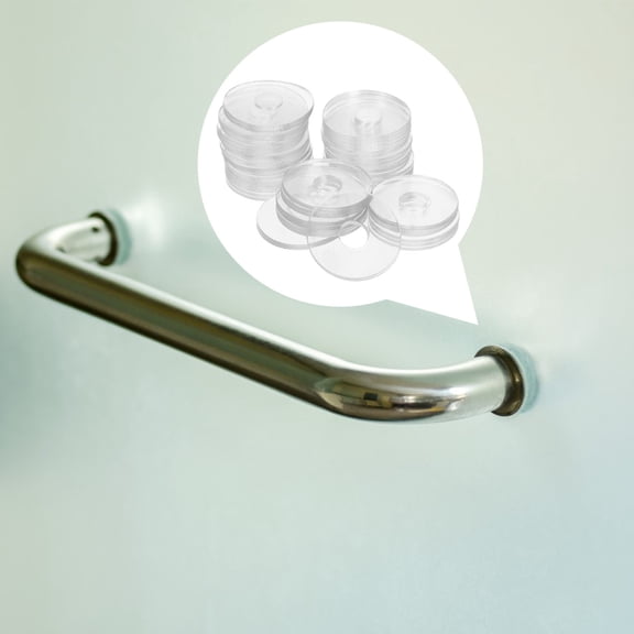 RENACLIPY 50Pcs Vinyl Shower Door Handle Washers Transparent Sealing Ring Flat Gasket Replacement for Daily Use