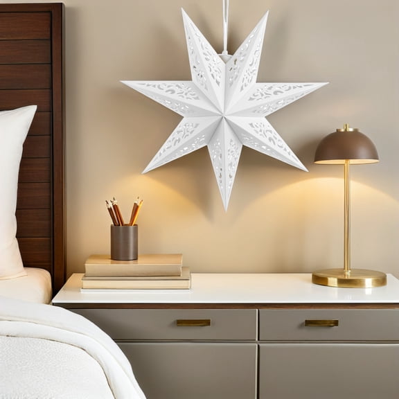 RENACLIPY Minimalist Star Paper Lantern Ceiling Light Decorative Hanging Lamp for Home Party 1 Set