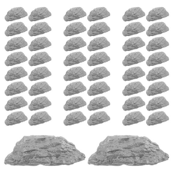 RENACLIPY 50pcs Diorama Supplies Grey Plastic Decorative Rocks Creative Layout for Model Builders