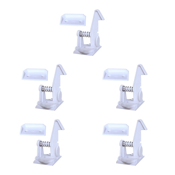 RENACLIPY 5PCS Drawer Locks Child Safety White Plastic Simple Design for Parents Use