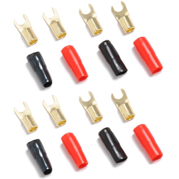 RENACLIPY 5Pairs Assorted Color Crimp Barrier Spade Terminals for 8Ga Power Wire Connection