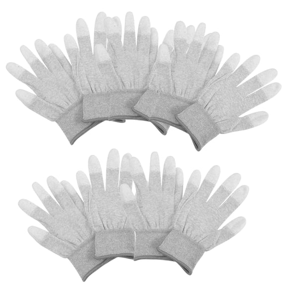 RENACLIPY 5Pairs Grey Anti Static Coated Gloves for Electronics Assembly and Manufacturing Use
