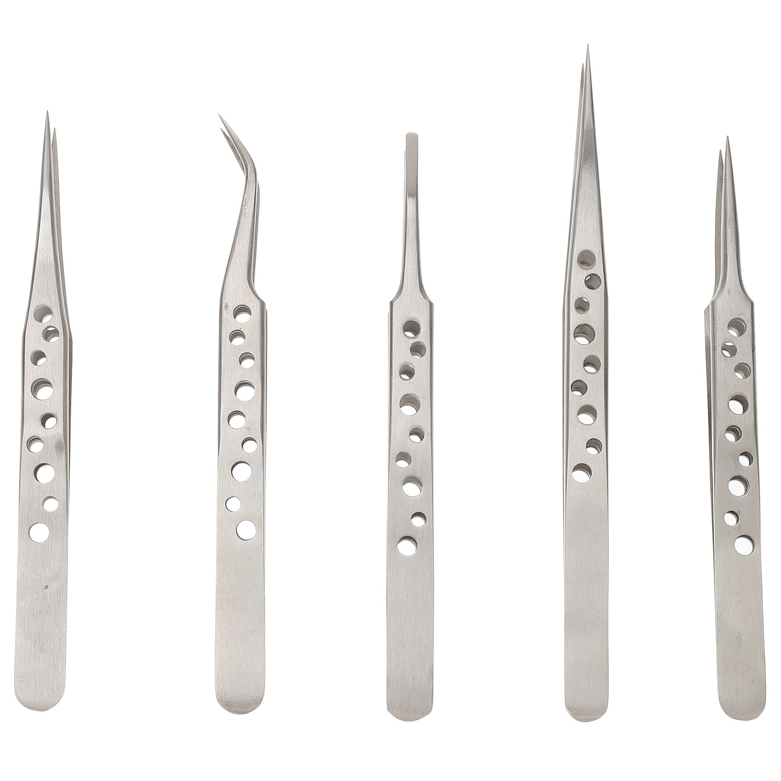 Rainbow Stainless Steel Tweezers Kit Precision Tweezers Set For Eyelash Extension Facial Hair Eyebrows Nail Art 8 Pcs In A Case